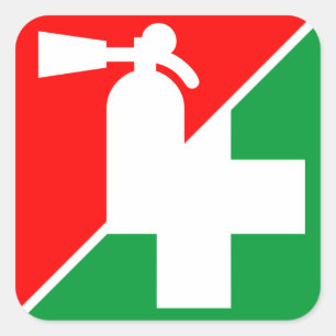 Sticker Carré Extincteur d'incendie / Décrets de premiers soins