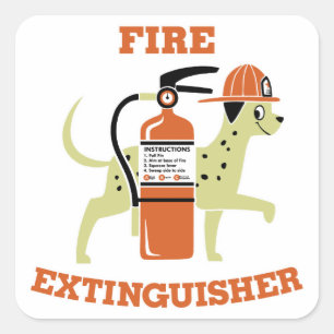 Sticker Carré Extincteur incendie