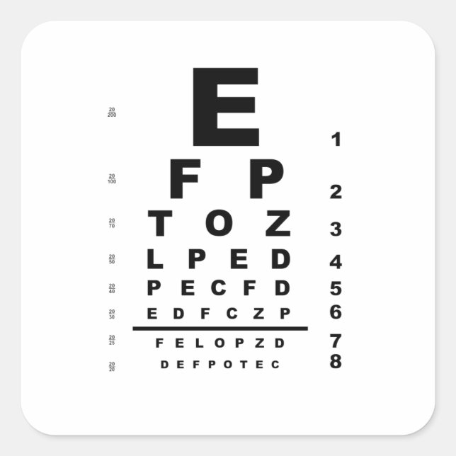 Sticker Carré Eye Test (Devant)