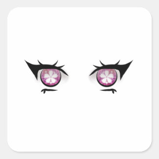 Sticker Carré Eyes Girl Drawing