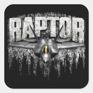 STICKER CARRÉ F-22 RAPTEUR