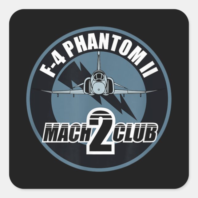 Sticker Carré F-4 Phantom II Mach 2 Club (Devant)