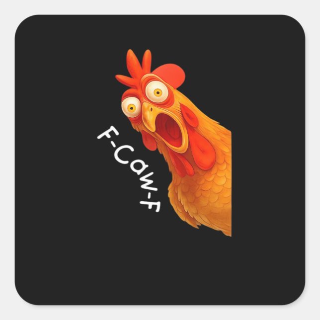 Sticker Carré F-Caw-F Chicken Essential Minimal Clean (Devant)