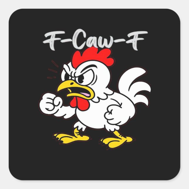 Sticker Carré F-Caw-F Classic Creative Casual (Devant)