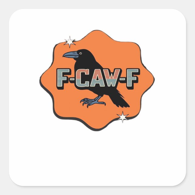 Sticker Carré F Caw F Classic Trendy Casual Style (Devant)
