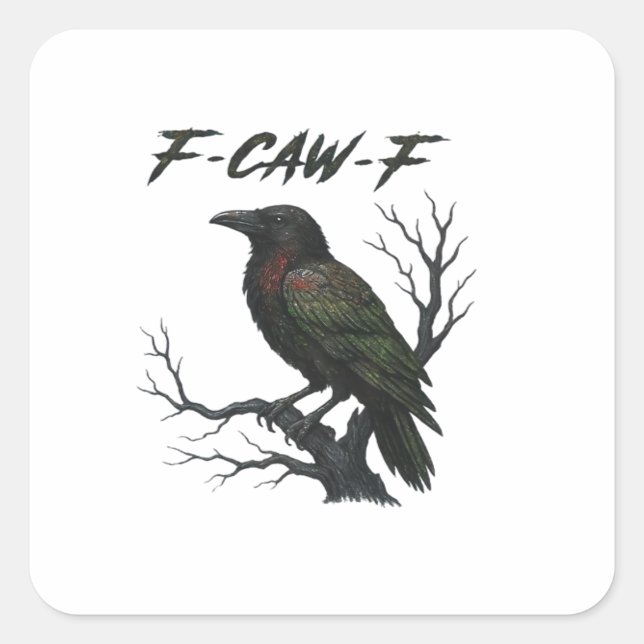Sticker Carré F-Caw-F Classique Cool (Devant)