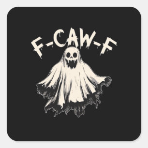 Sticker Carré F Caw F Corbeau Style Rétro Classique