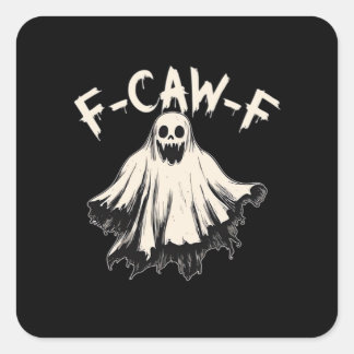 Sticker Carré F Caw F Corbeau Style Rétro Classique