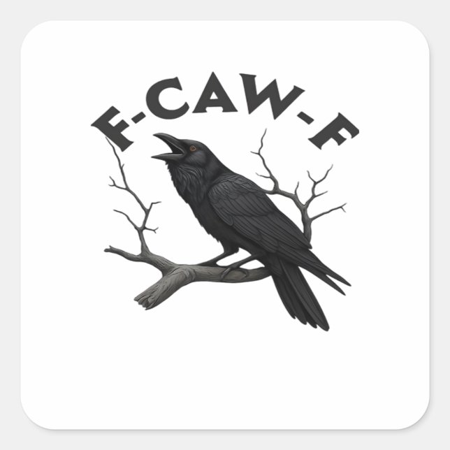 Sticker Carré F Caw F Créatif Essentiel Esthétique (Devant)