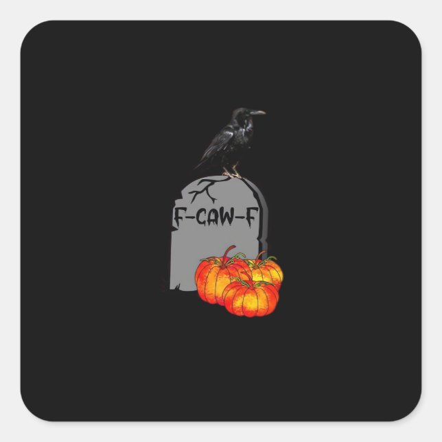 Sticker Carré F-Caw-F Crow Classic Retro Cool (Devant)