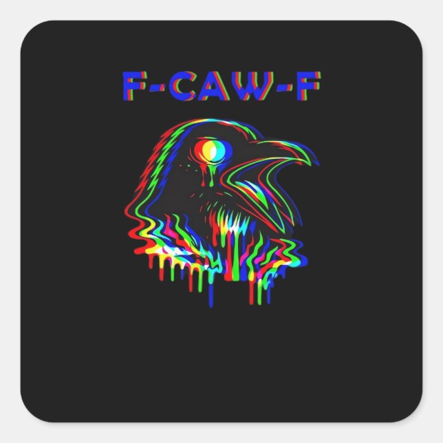 Sticker Carré F-Caw-F Halloween Music Party Essential (Devant)