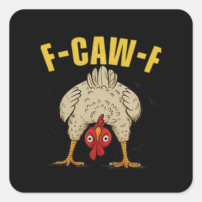 Sticker Carré F-Caw-F Humor Gothic Crow Funny Aesthetic Style (Devant)