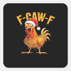 Sticker Carré F-Caw-F Poulet de Noël Essentiel