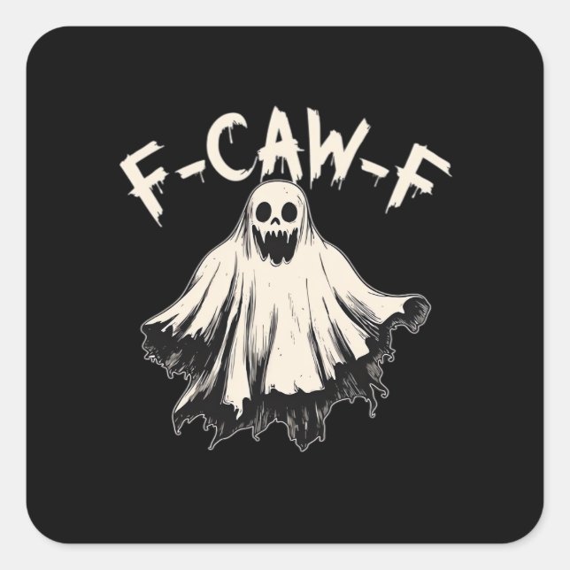 Sticker Carré F Caw F Raven Retro Classic Style (Devant)
