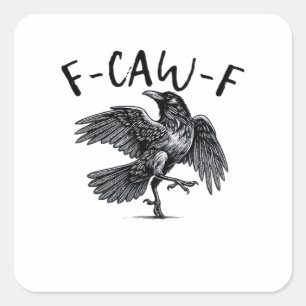 Sticker Carré F Caw F Style Rétro Classique Corbeau