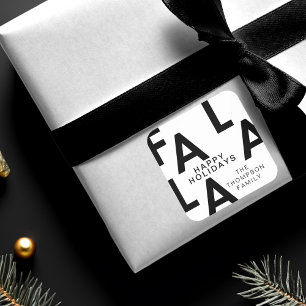 Sticker Carré Fa La La Bold Lettres minimaliste moderne blanc