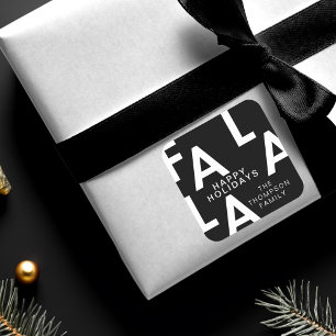 Sticker Carré Fa La La Bold Lettres minimaliste moderne Noir