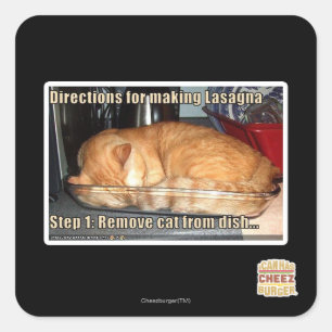Sticker Carré Fabrication de lasagnes