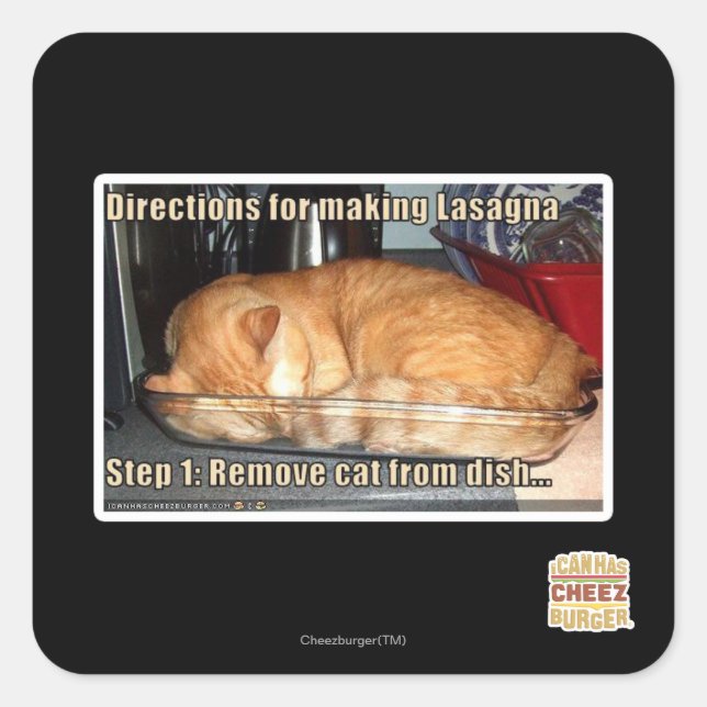 Sticker Carré Fabrication de lasagnes (Devant)