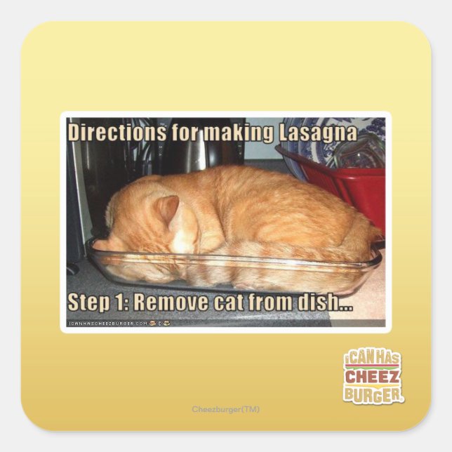 Sticker Carré Fabrication de lasagnes (Devant)