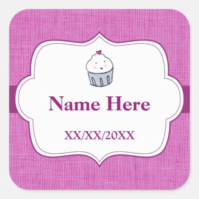 Sticker Carré Fabriqué avec amour (Devant)