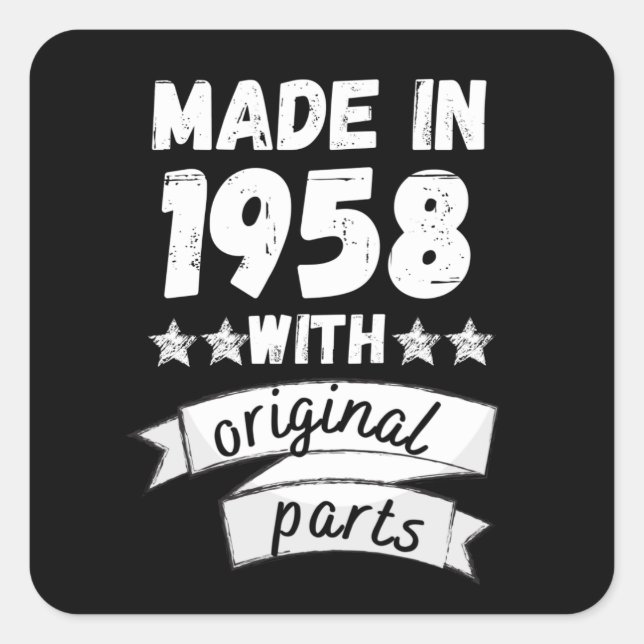 Sticker Carré fabriqués en 1958 avec des pièces d'origine, (Devant)