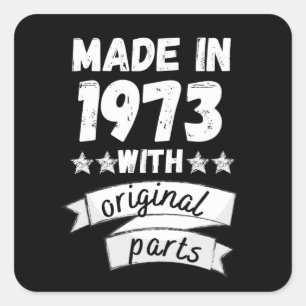 Sticker Carré fabriqués en 1973 avec des pièces d'origine,