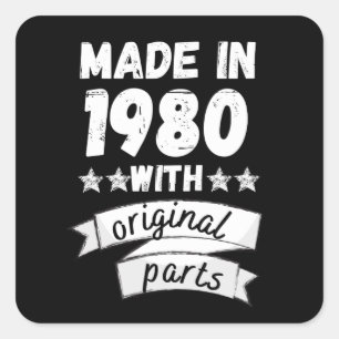 Sticker Carré fabriqués en 1980 avec des pièces d'origine,