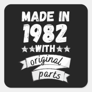 Sticker Carré fabriqués en 1982 avec pièces d'origine,