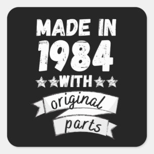 Sticker Carré fabriqués en 1984 avec pièces d'origine,
