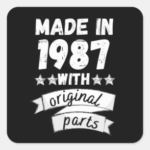 Sticker Carré fabriqués en 1987 avec des pièces d'origine,