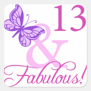 Sticker Carré Fabuleux 13e anniversaire