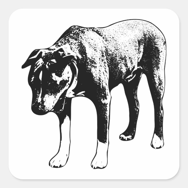 Sticker Carré Face à face - Grosse Linework de Yawn (Devant)