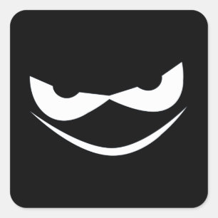 Sticker Carré Face Citrouille effrayante