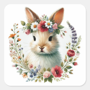 Sticker Carré Face de lapin géant