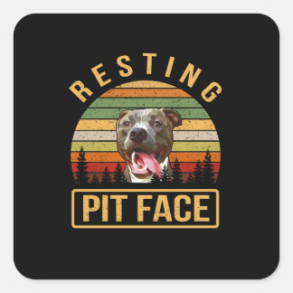 Sticker Carré Face de Resting