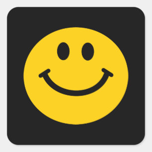 Sticker Carré Face jaune