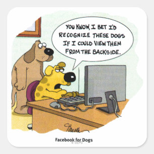 Sticker Carré Facebook pour des chiens