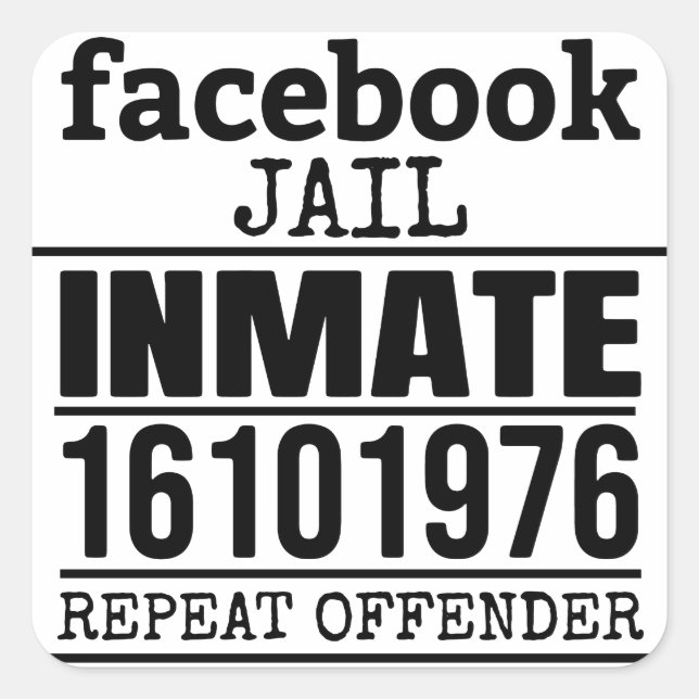 Sticker Carré Facebook Prisonnier récidiviste (Devant)
