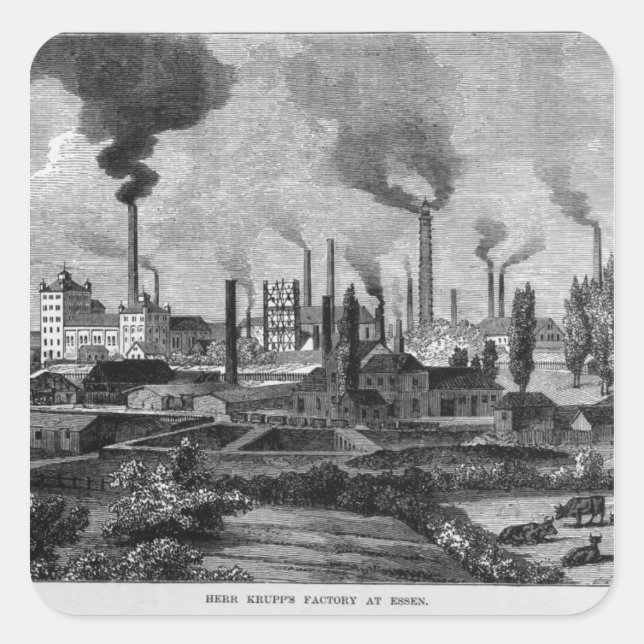 Sticker Carré Factory de M. Krupp's à Essen, Allemagne (Devant)