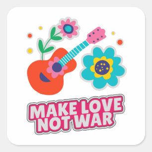 Sticker Carré Faire l'amour pas la guerre