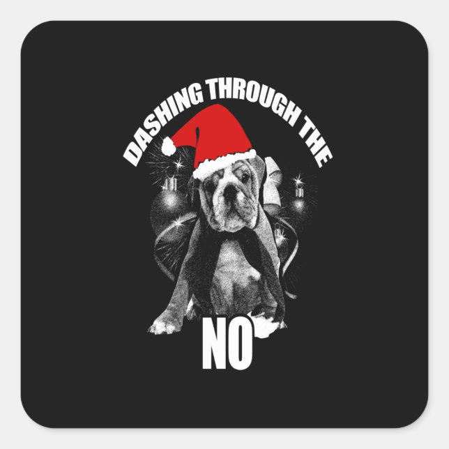 Sticker Carré faire le tour du Pitbull non (Devant)