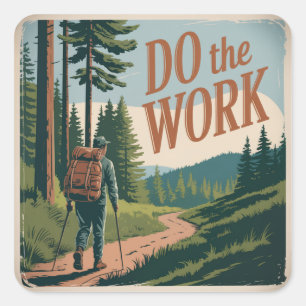 Sticker Carré Faire le travail