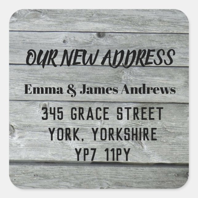 Sticker Carré Faire-part moderne de déménagement de la grange (Devant)