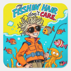 Sticker Carré Faire place au côté sauvage de la pêche