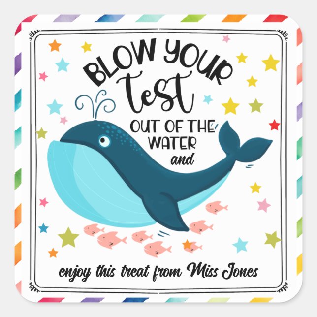 Sticker Carré faire sauter votre test hors de l'eau (Devant)