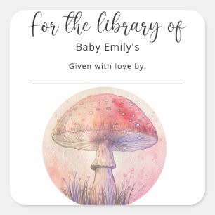 Sticker Carré Fairy fly agaric - bibliothèque pour bébés