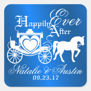 Sticker Carré Fairy Tale Carriage Sapphire Blue