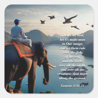 Sticker Carré Faisons de l'homme à notre image, Dieu & Création