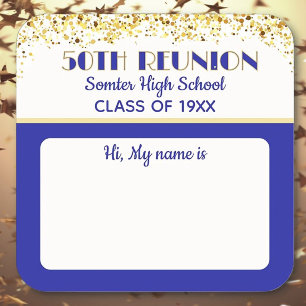 Sticker Carré Faisons la fête ! 50e réunion de classe personnali